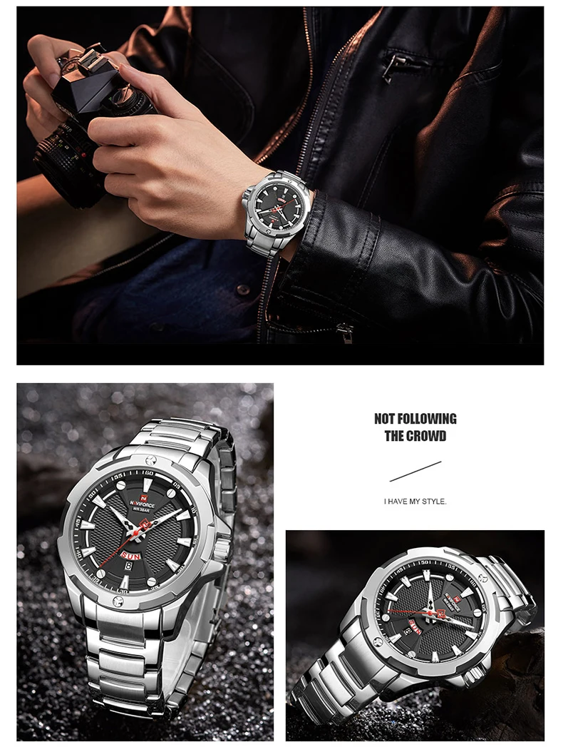 NAVIFORCE Fashion Blue Watch Men Luxury Quartz Wristwatch Sport Casual Clock Waterproof Watches Relogio Masculino