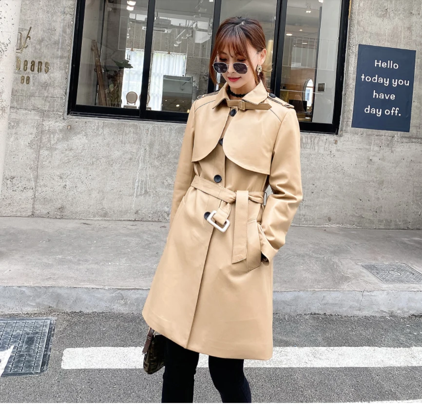 Gabardina Con Cinturón Para Mujer,Chaqueta Con Parche De Piel De Oveja  Auténtica,Abrigo De Invierno,Novedad De Cx-l-19a - Buy Las Mujeres Abrigo De  Invierno De Las Mujeres,Chaquetas De Cuero Mujer,Abrigos De Invierno Product