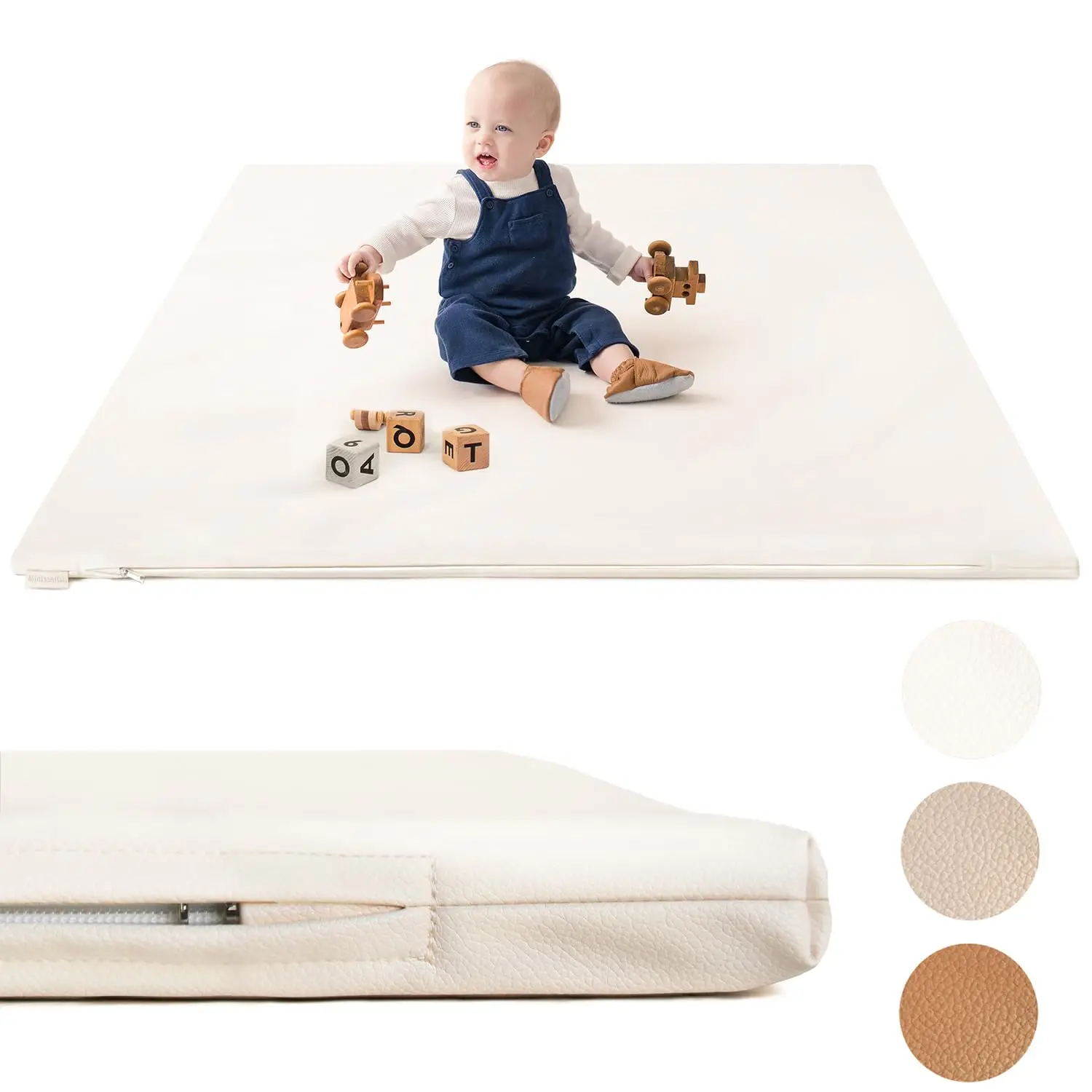 Padded Baby Play Mat Thick Play Mat for Baby Extra Thick Super Soft Non Toxic Vegan Leather Floor Mat manufacture