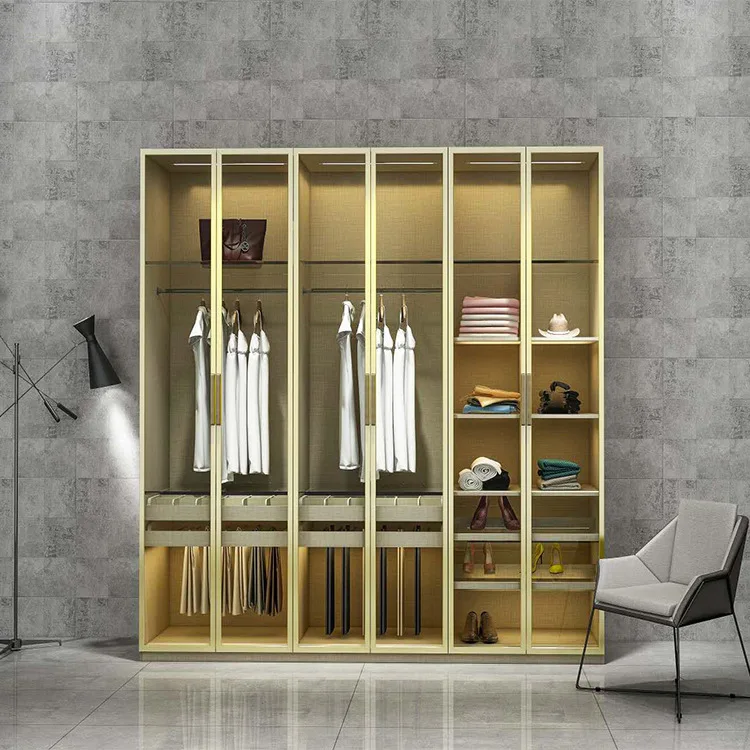 Aluminum Wardrobe Luxury Design Cupboard With Mirror