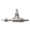 Home Brew Stainless Steel Tee kit with one piece 2.0 Micro Diffusion stone and two pieces 1/2 inch Barb Fitting for Homebrewing