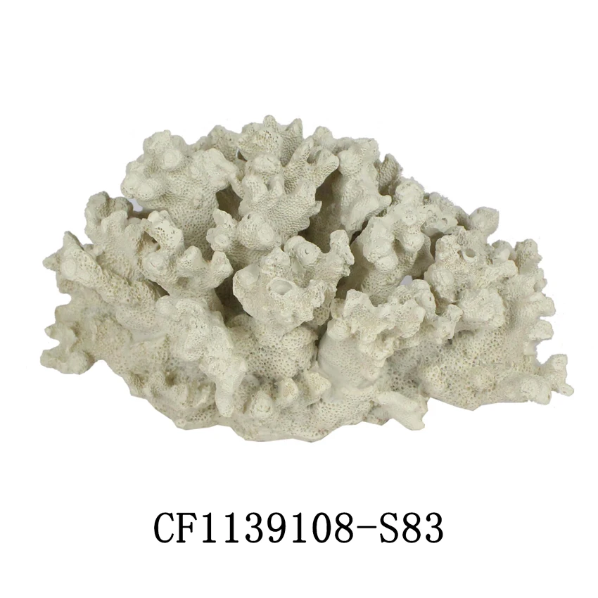 Home Decoration Crafts Coral Aquarium for Home Accessories Artificial Resin White SCULPTURE Handmade 18.5*14*10cm * Artistic details