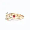 Ruby stone rings burma rod two-in-one ring moon diamond ring