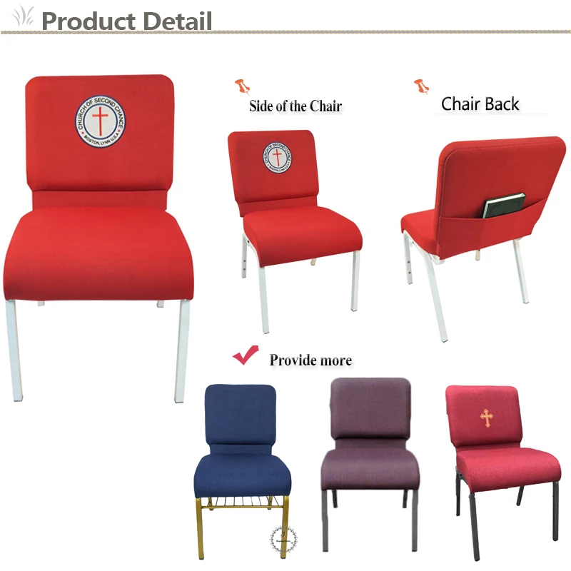 Wholesale Heavy Cheap Duty Stacking Back Covered Church Chair
