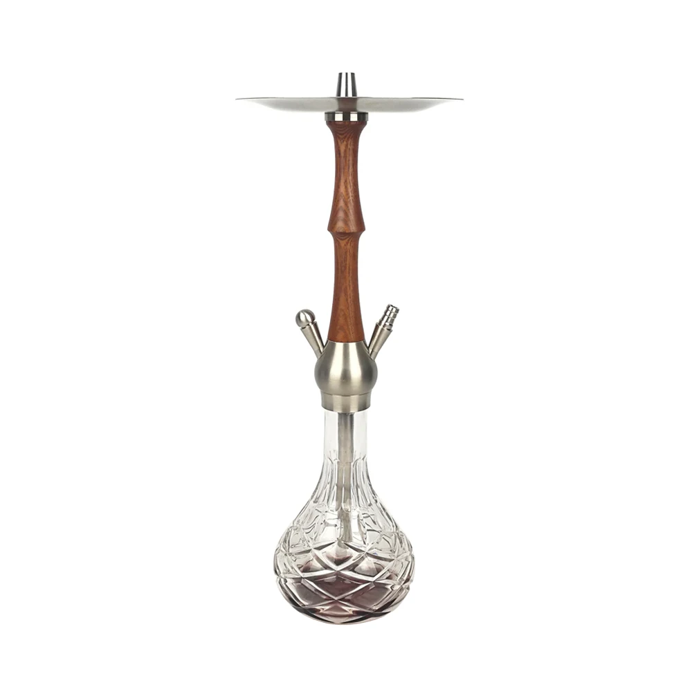 High End Hookah Premium Germany Style Wookah Hookah Nargile With Wooden Stem Edelstahl Shisha