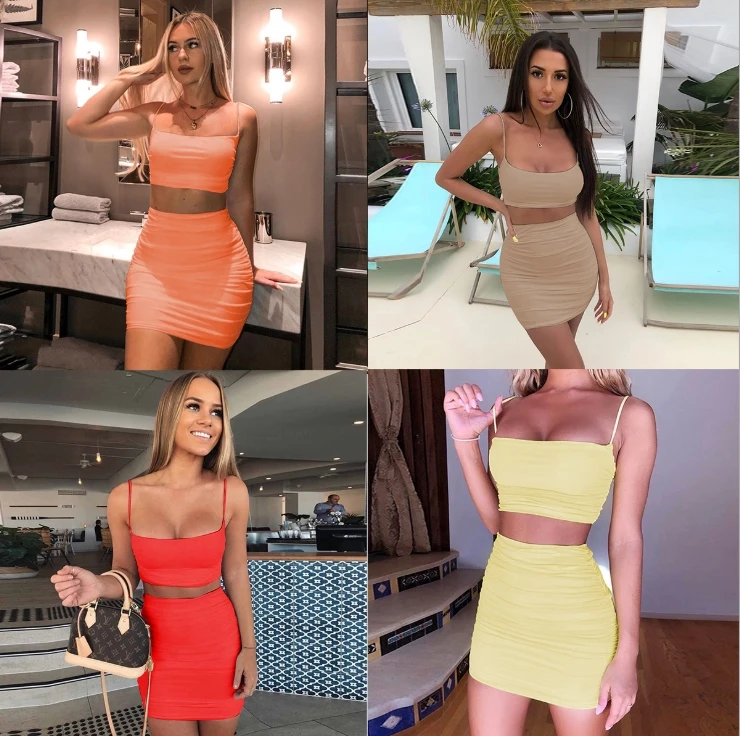 Super September 2021 Trend Style Sexy Women Clothing Two Pieces Party Girls Mini Off Shoulder Dress