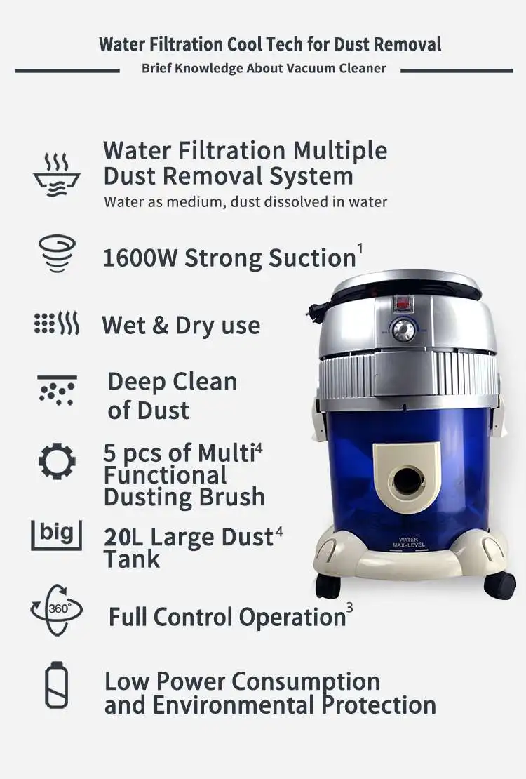 Best Clean Powerful Motor Water Filtration Wet And Dry Vacuum Cleaner