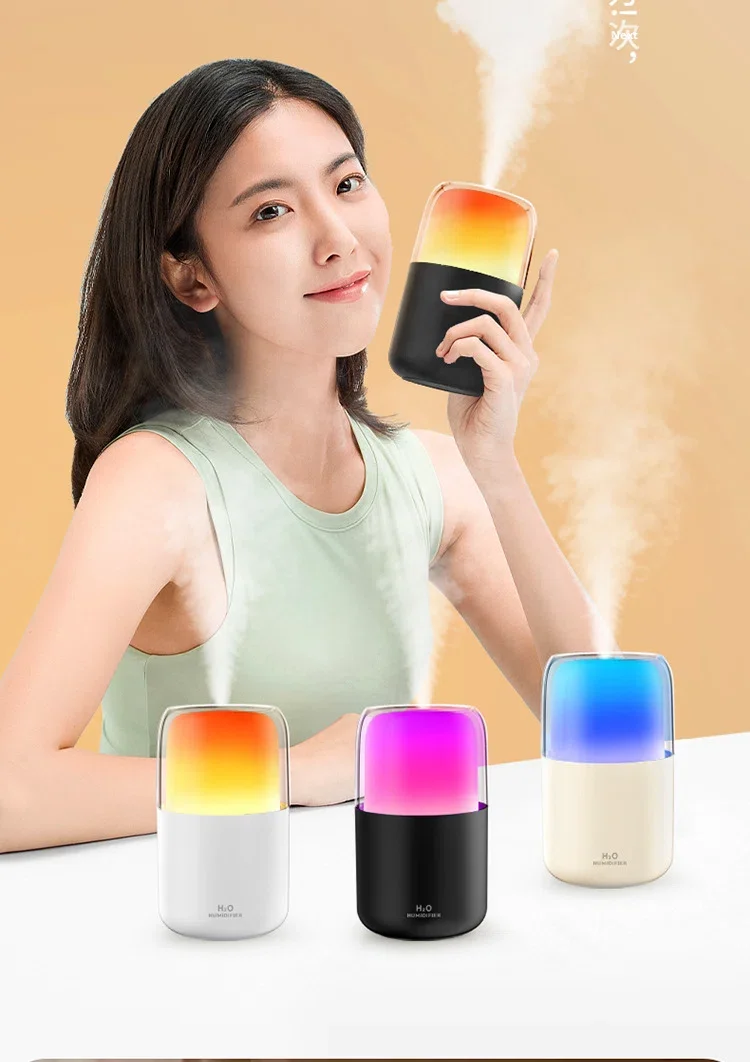 New Smart Simulation Flame Aroma Diffuser USB Mini Ultrasonic Plastic Home Desktop Fragrance Machine Flame Humidifier Ambient