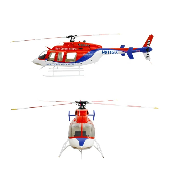 Rc Helicopter 700 Size Bell407 Red/blue/white Sm2.0 Kit Version Rc