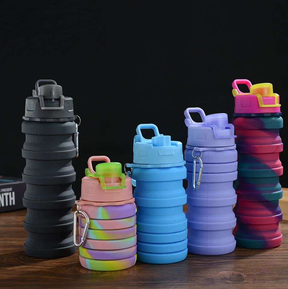 Hot Sale Outdoor Portable Collapsible Water Cup Folding Telescopic Silicone Water Sport Bottle