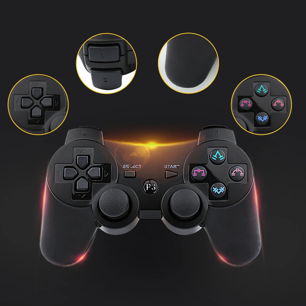 Wireless Game Controller Sixaxis Vibration Motor Gamepad 360 Joystick