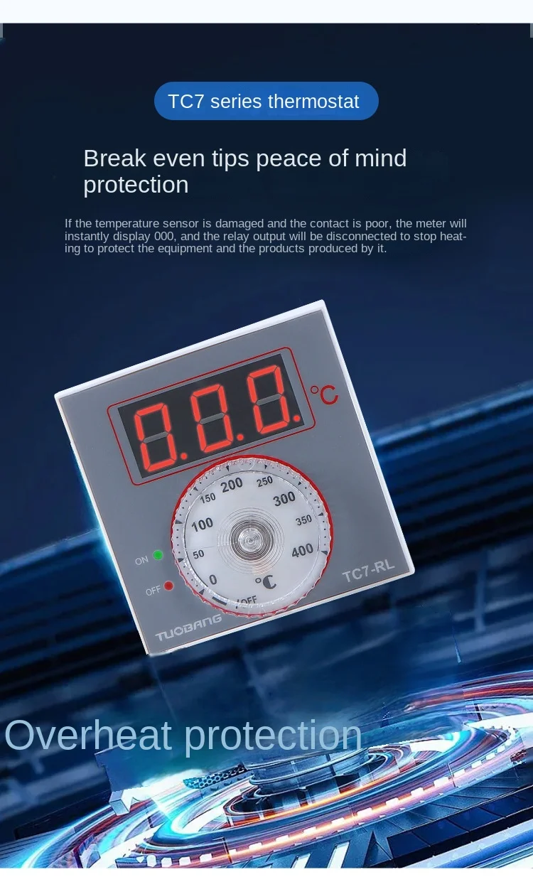 TUOBANG Digital Thermostat TC7-D/TC7-R Dial Code Pointer Type OEM/ODM Industrial Temperature Controller 1C Resolution High Data
