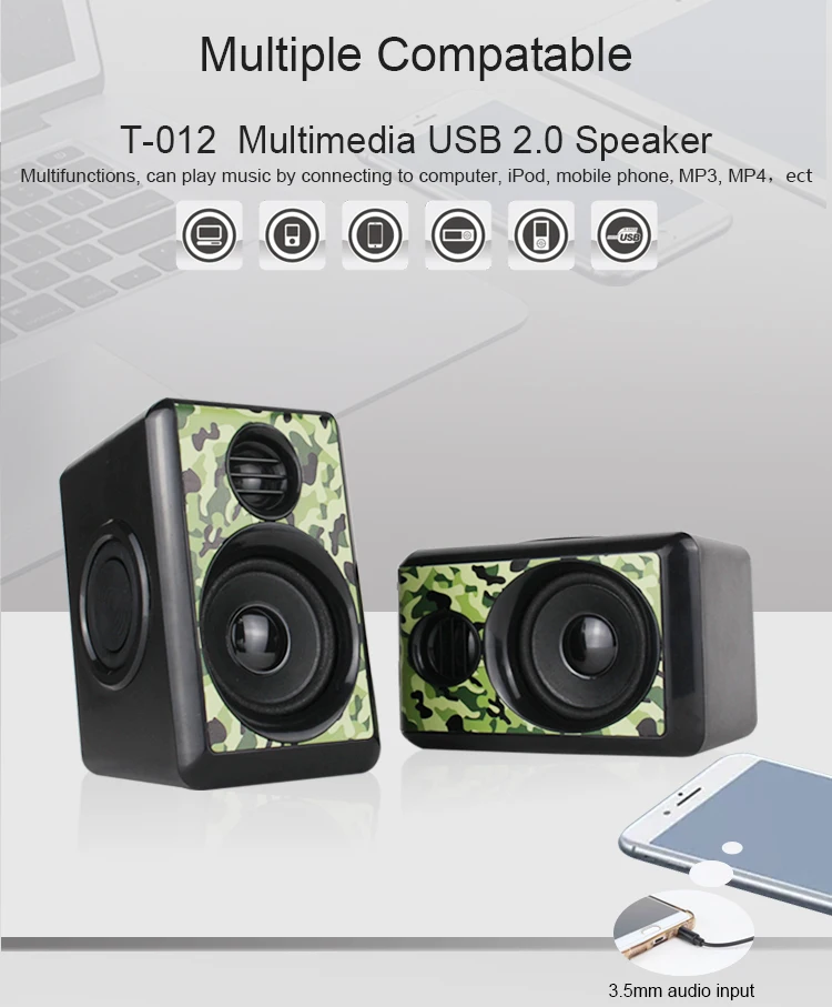 Kisonli 4 bass available color mini speaker with 2.0 multimedia system