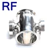 RF sanitary stainless steel 304 DN50 pipe fitting tri clamp 4-way union sight glass