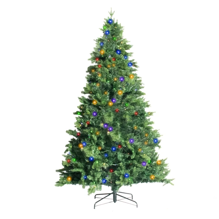 Factory Price US Warehouse 7.5FT Indoor Christmas Holiday Decoration Artificial Foldable Stand Christmas Tree with 450 LED Light