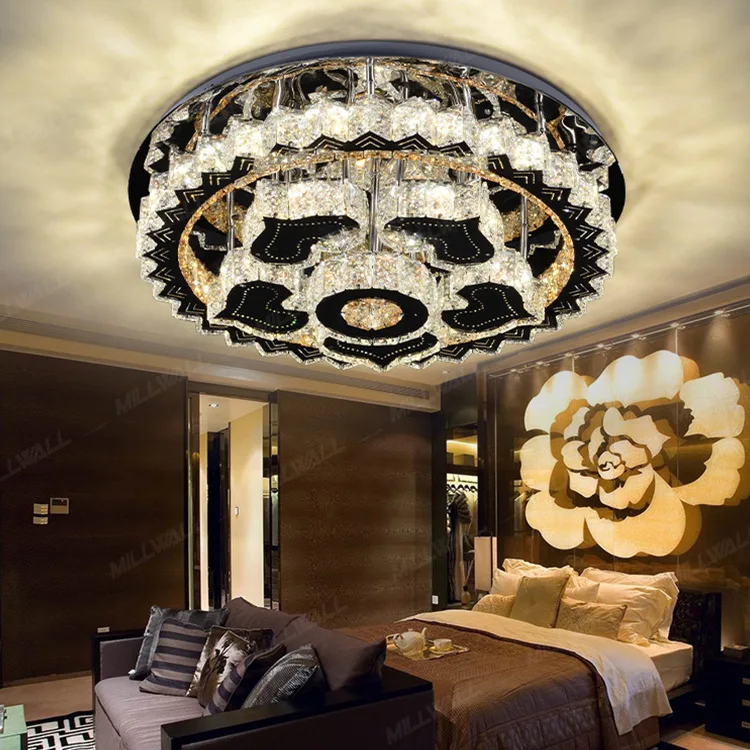 New Design Modern Unique Fancy Hotel Restaurant Smart Rgb Cristal Crystal LED Ceiling Lamp Lights