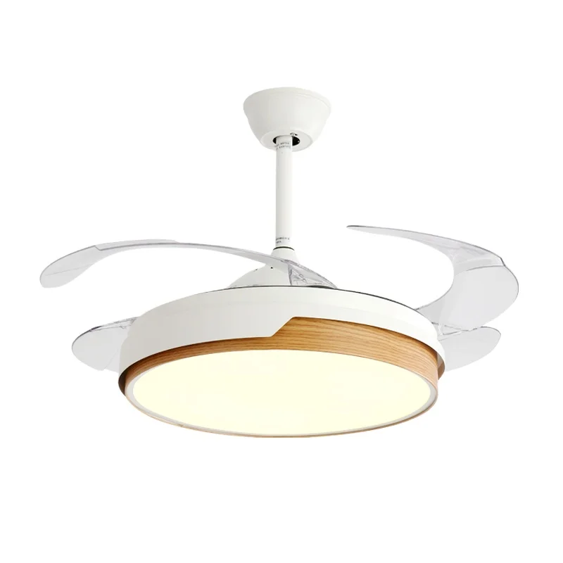 New Designer Ceiling Cans Modern With Light Remote Control Retractable Bladeless Electric Air Cooling Ceiling Fan