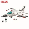 580pcs Thunder Air Force F-16 Fighter Building Blocks DIY Educational Bricks Toys for children Funny Boy Gifts