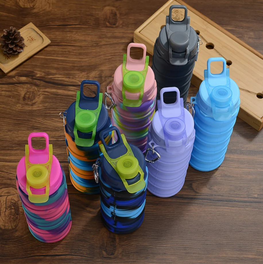 Hot Sale Outdoor Portable Collapsible Water Cup Folding Telescopic Silicone Water Sport Bottle