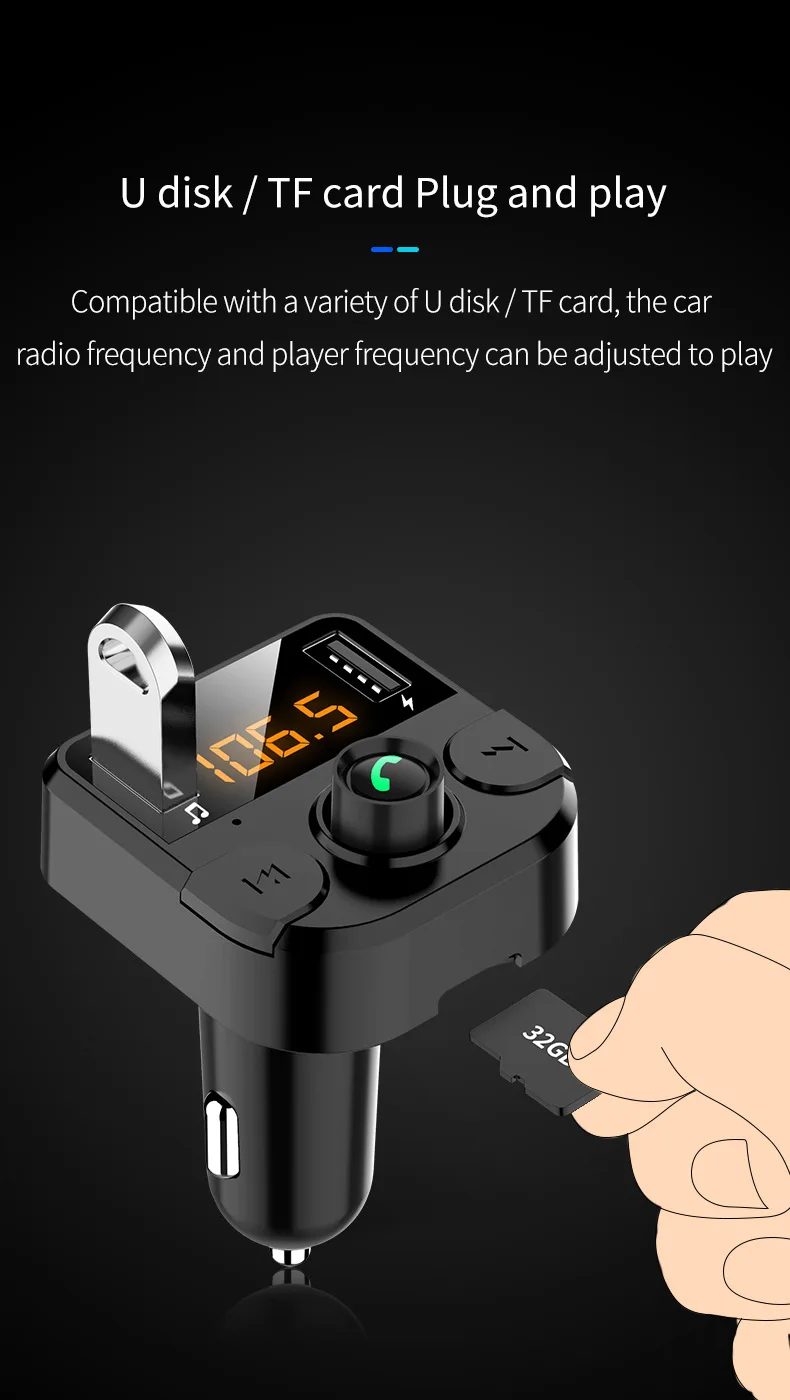 New bt36b car BT MP3 music player Car FM transmitter phone hands free