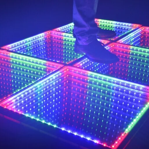 High Quality Led Dance Floor  For Club Disco Night Club Ce Rohs Dmx Rgb Color 3d Infinity Mirror Led Dance Floor