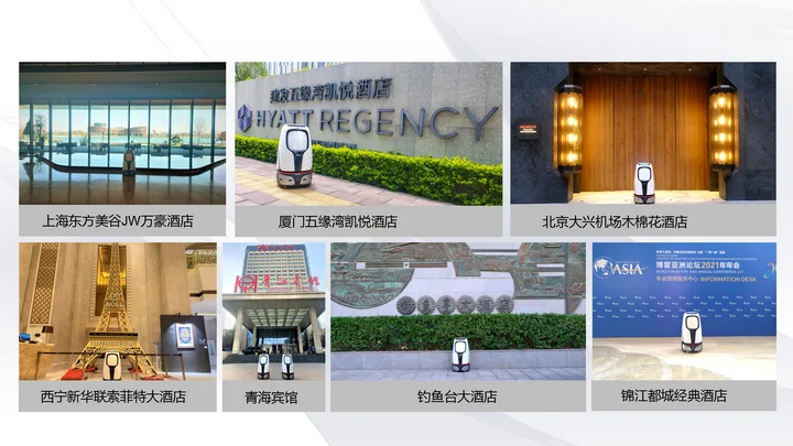 Hotel Robot with Elevator Access Front Desk Reception & Cross-Floor Multi-Function Delivery Plastic Guide Service Robot details
