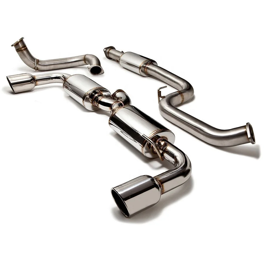 Custom Stainless Steel Dual Tips Muffler Exhaust Catback System For ...