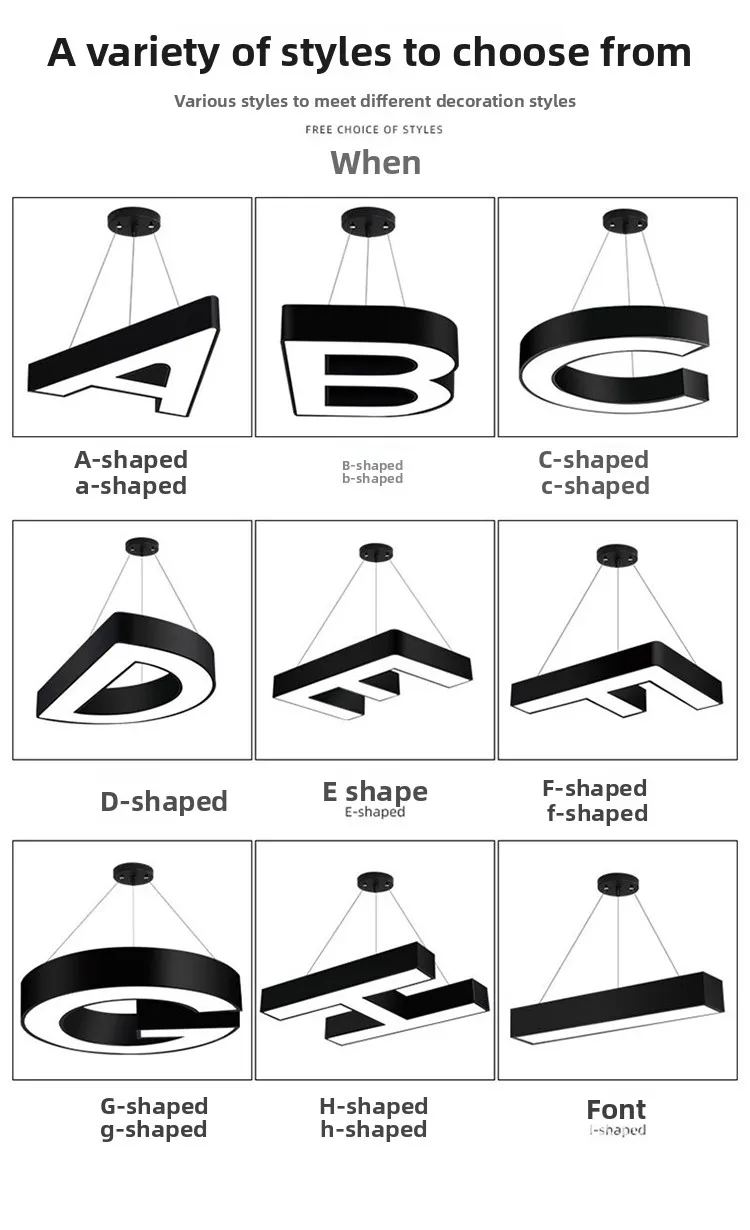 product creative led letter shape pendant light personalized custom gym boxing studio decorative light for living room-20