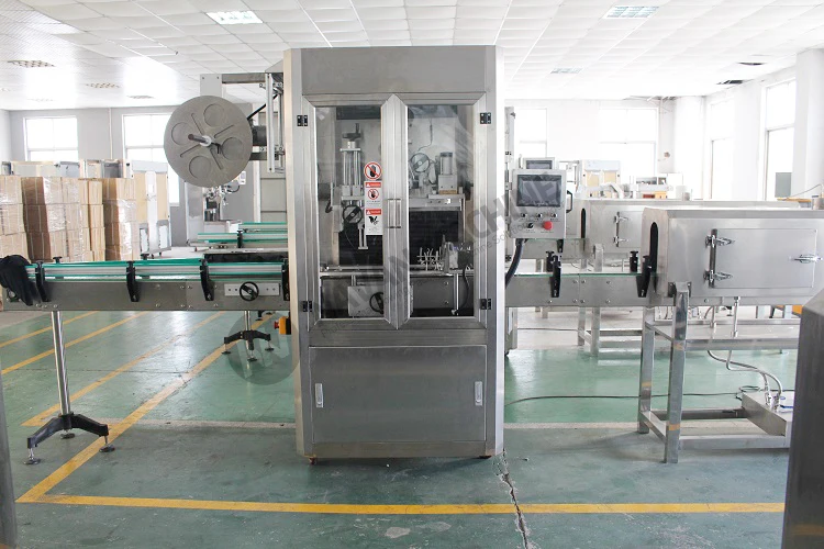 NAVAN Flexible Application Bottle Stand-up Automatic Bottle Shrink Sleeve Labeling Machine manufacture