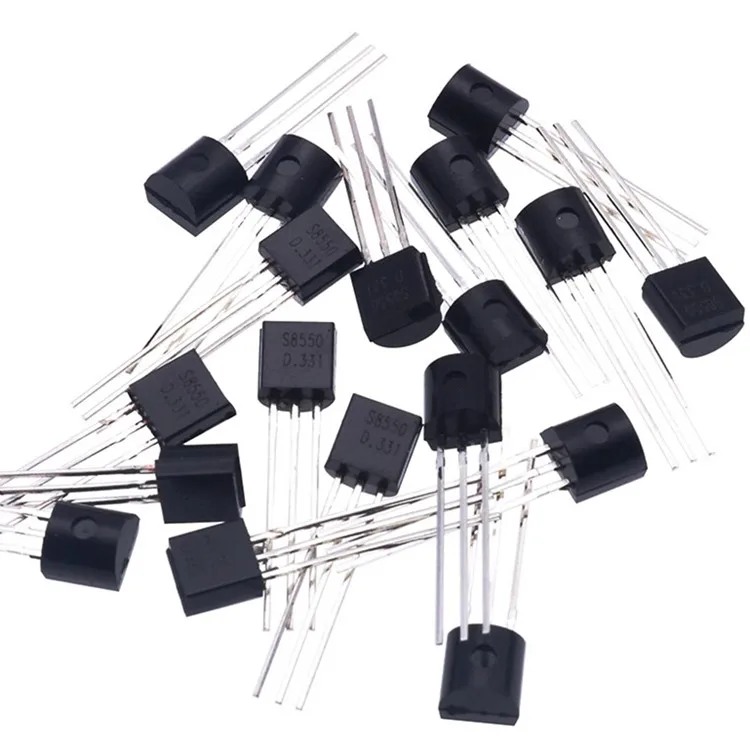 Close-up of 2N2222 transistor marking and pinout diagram