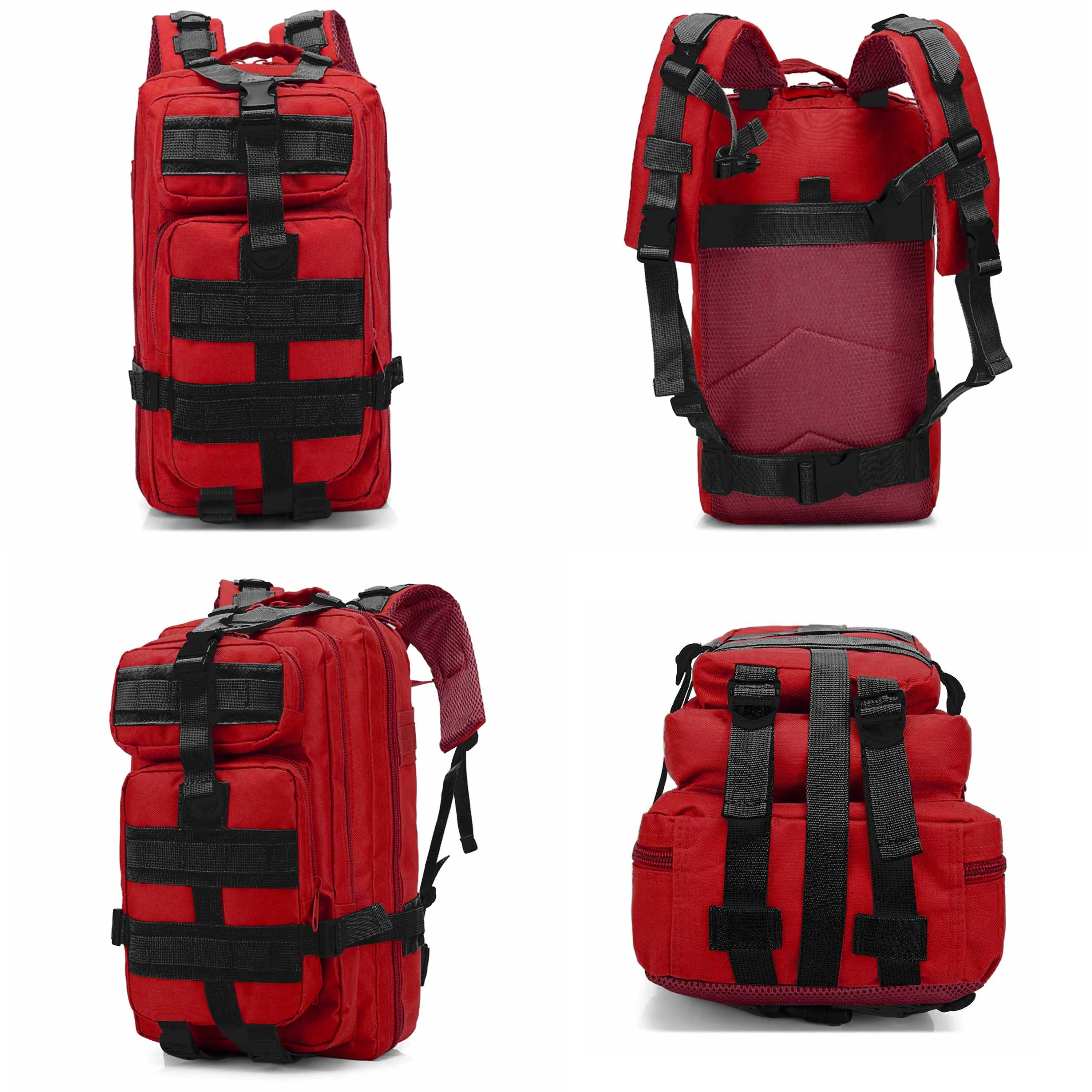 GEAR Large 30L Tactical Backpack Red Molle Pack Bag for Camping for Outdoor Adventures details