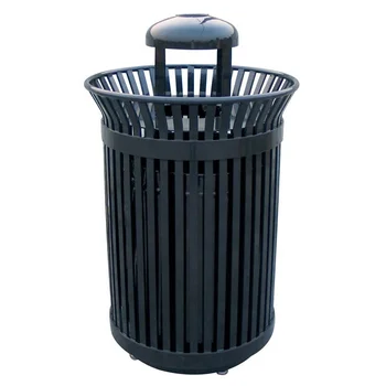 Polyester powder coated flat bar 120 liter garbage bin metal bin ...