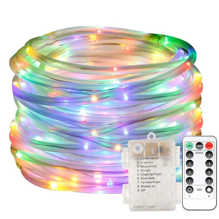 10 100led battery powered multicolor building Decoration Waterproof Indoor Outdoor  LED Rope Light Holiday LED Light