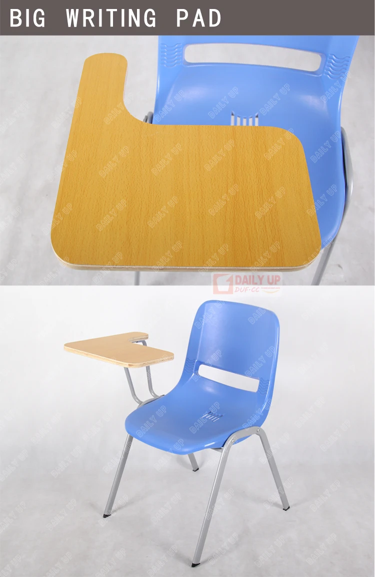 Stackable School Chair for wholesale Study Desk and Chair with Writing Tablet For Classroom Furniture Conference Chair w cushion