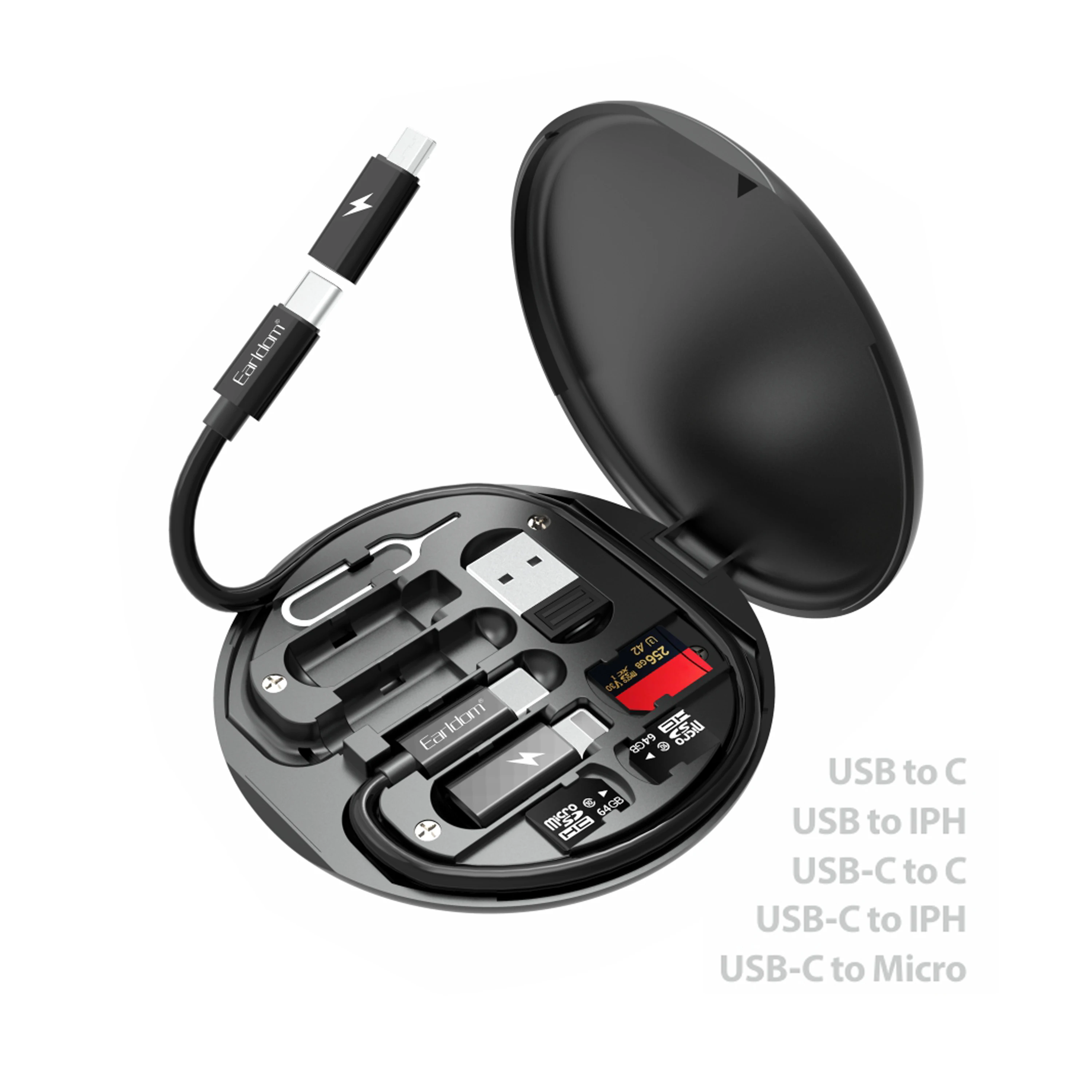 Earldom Type C Usb Charging Cable With 4 Types Multifunction Portable