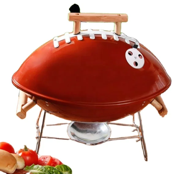 Oval Ball Barbecue Grilling American Football Shaped Charcoal Bbq Grill