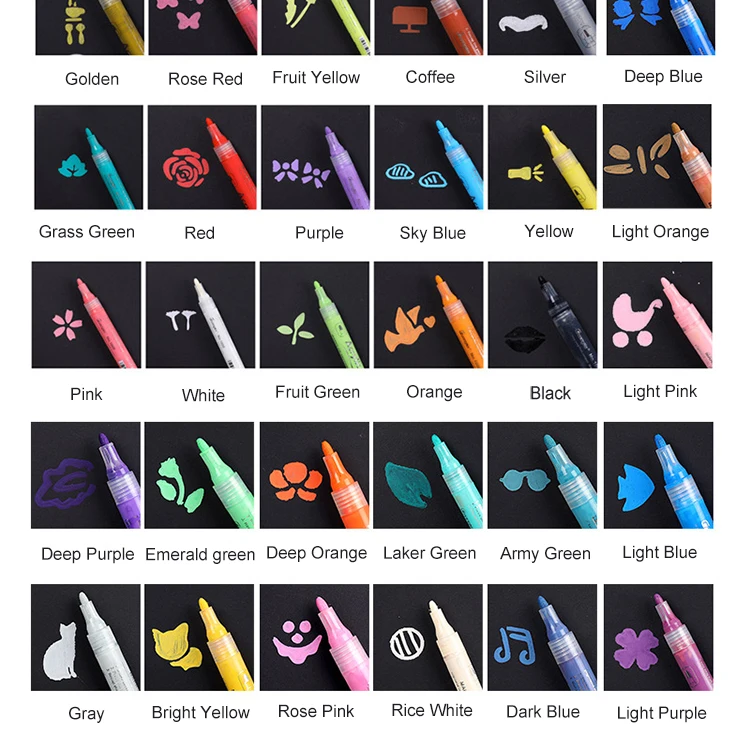 Cheap 12/24/36 Pack Paint Permanent Marker Pens Water Based Acrylic