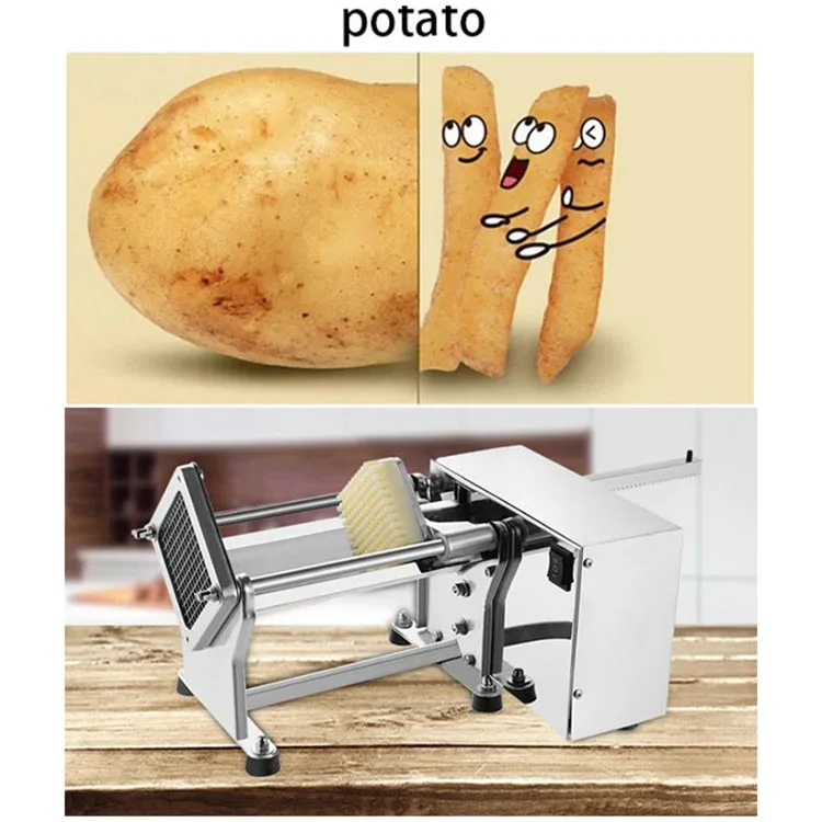 220V 110V 60W Electric Potato Chip Machine Chip Cutter Cutting Potatoes  Cucumbers Radishes Onion Strips Machine Stainless Steel