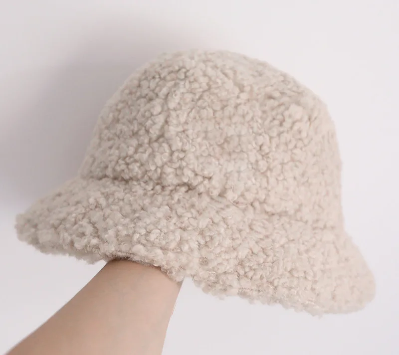 Wholesale Custom Faux Fur Bucket Hat High Quality Women Fashion Outdoor Plain Cap