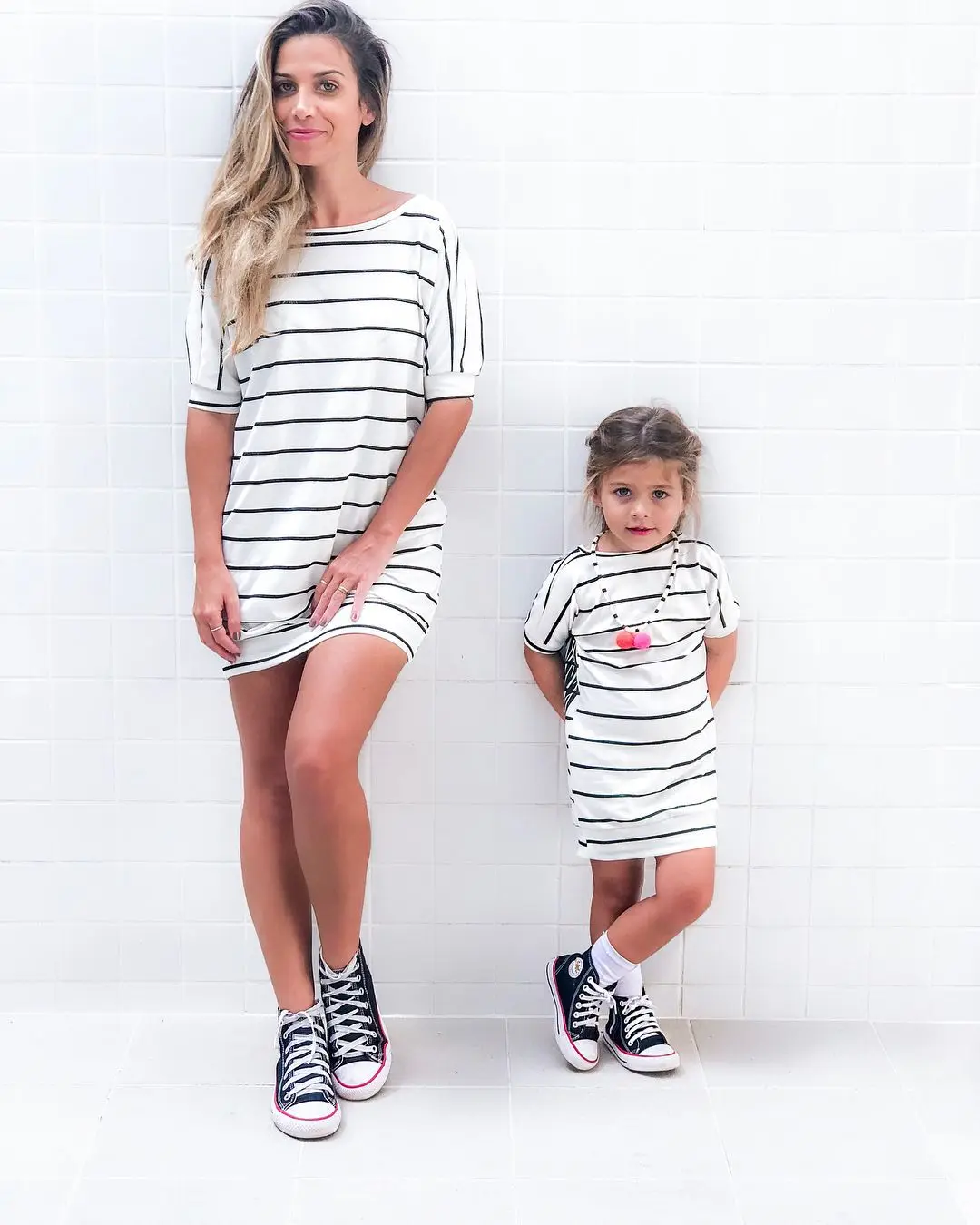 
2020 European and American new summer short-sleeved striped mother and women cartoon wings printing parent-child skirt 