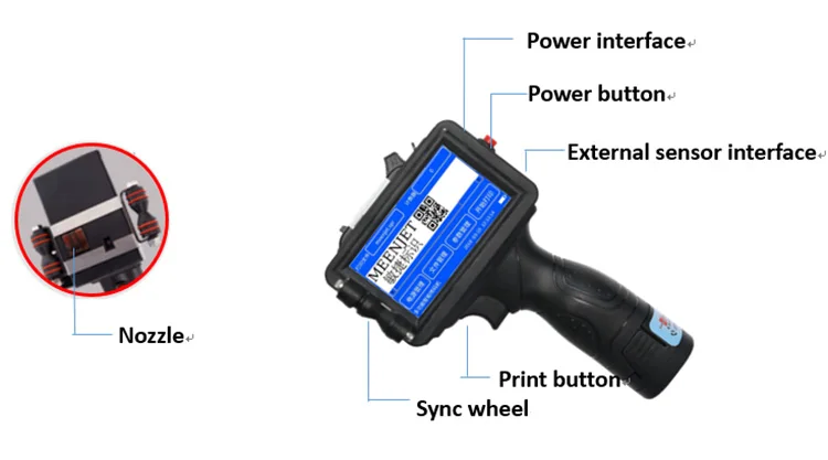 Industrial do Código de Barras qr da Impressora a Jato de Tinta m6 para a Data de Expiração do Código do Lote Impressora Portátil Handheld 3 Impressoras