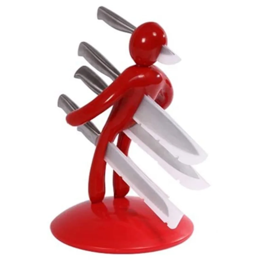 Unique Humanoid Shape Knife Holder For 5 Pieces Knife Set Storage