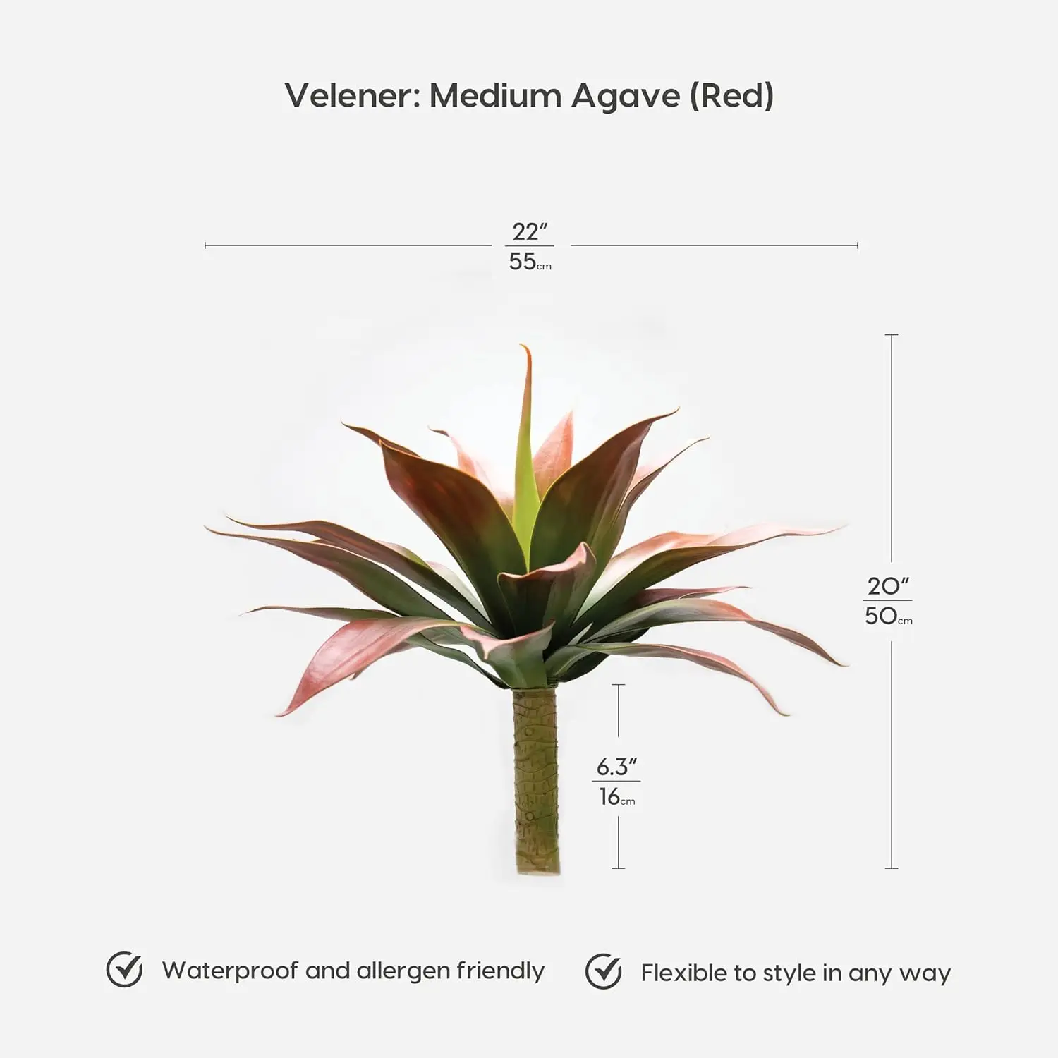 Plante Artificielle Agave Grande Taille - 28 Pouces, Résistante UV, Pour Intérieur Et Extérieur