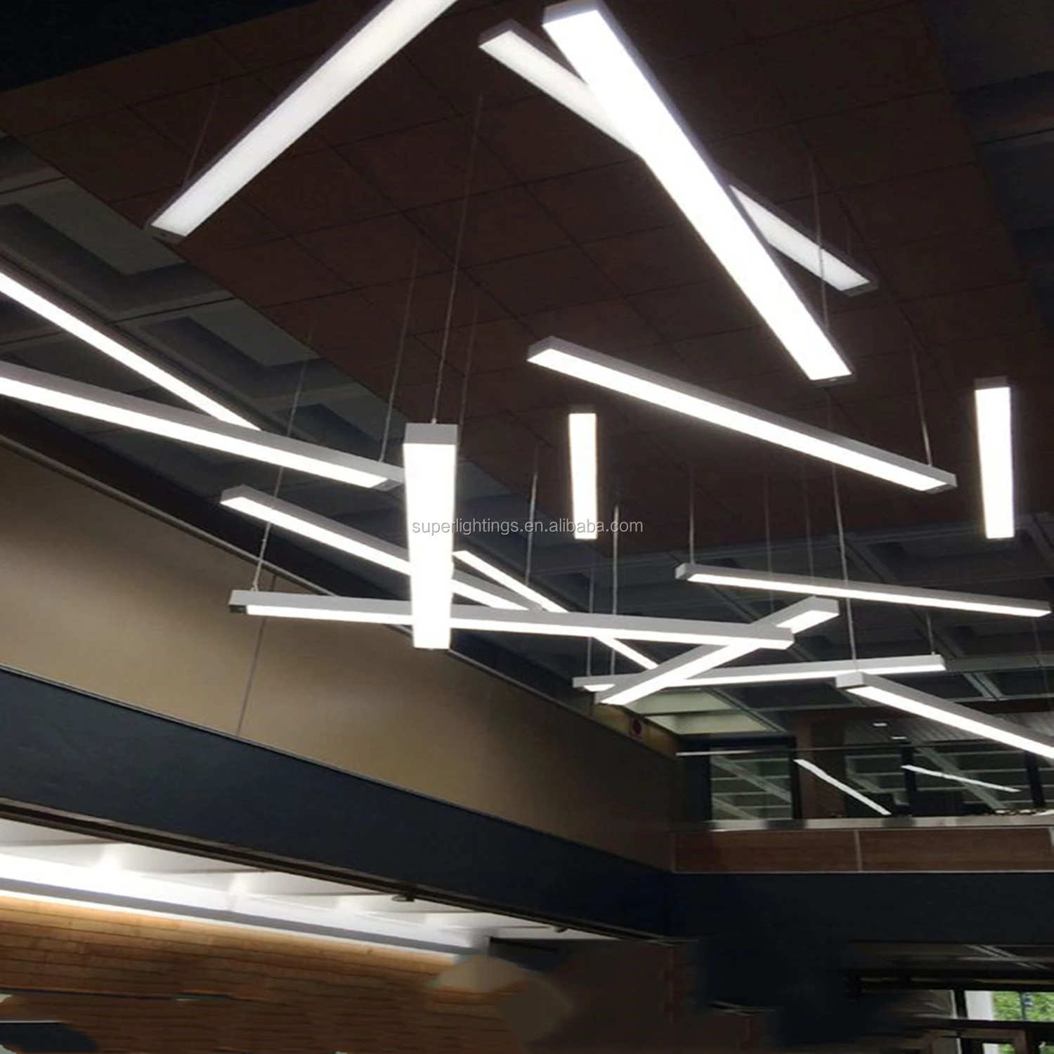 L15A aluminum fixture ceiling office supermarket pendant lighting housing recessed chandelier suspended led linear light