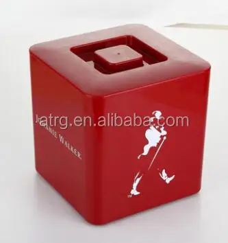 Food grade square shape plastic ice bucket with lid