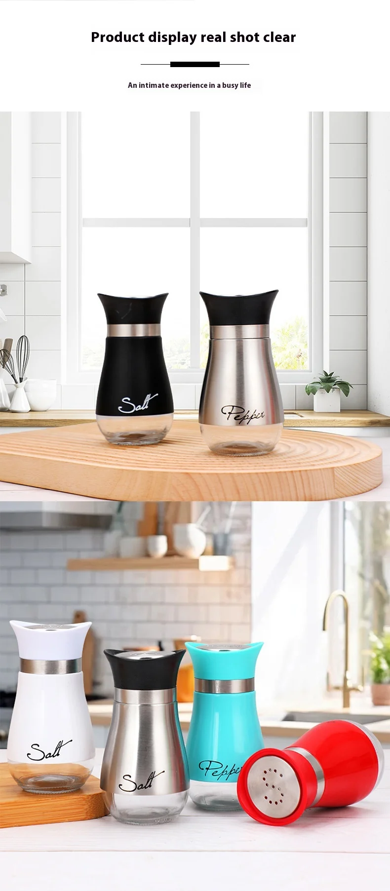 product wholesale customized 4oz stainless steel glass spice jar 120ml seasoning bottle jars set-5