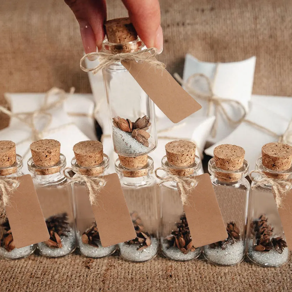 Ourwarm Wedding Party Supplies 25ml Cork Stoppers Mini Small Glass ...