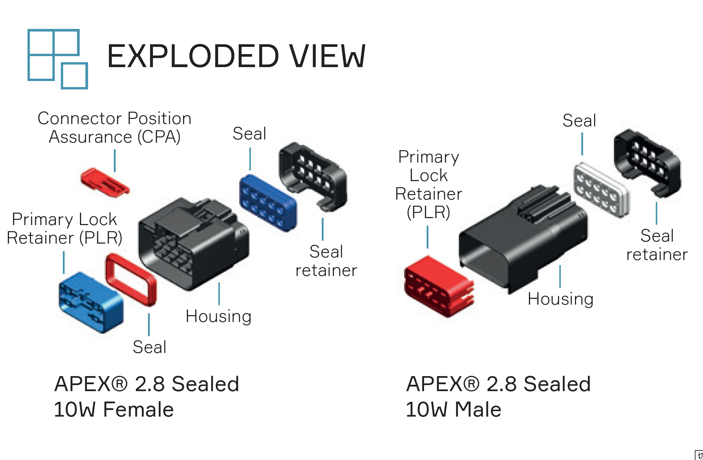 Fci Aptiv Apex 2.8 14 Position 54201416 Waterproof Cable Assemblies
