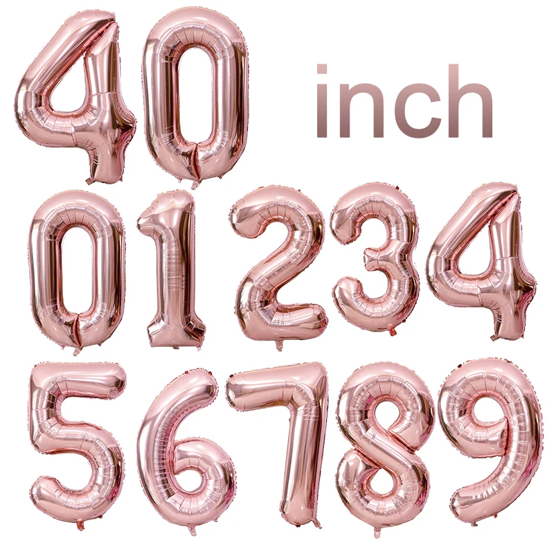 

rose gold number foil balloons,1 Piece