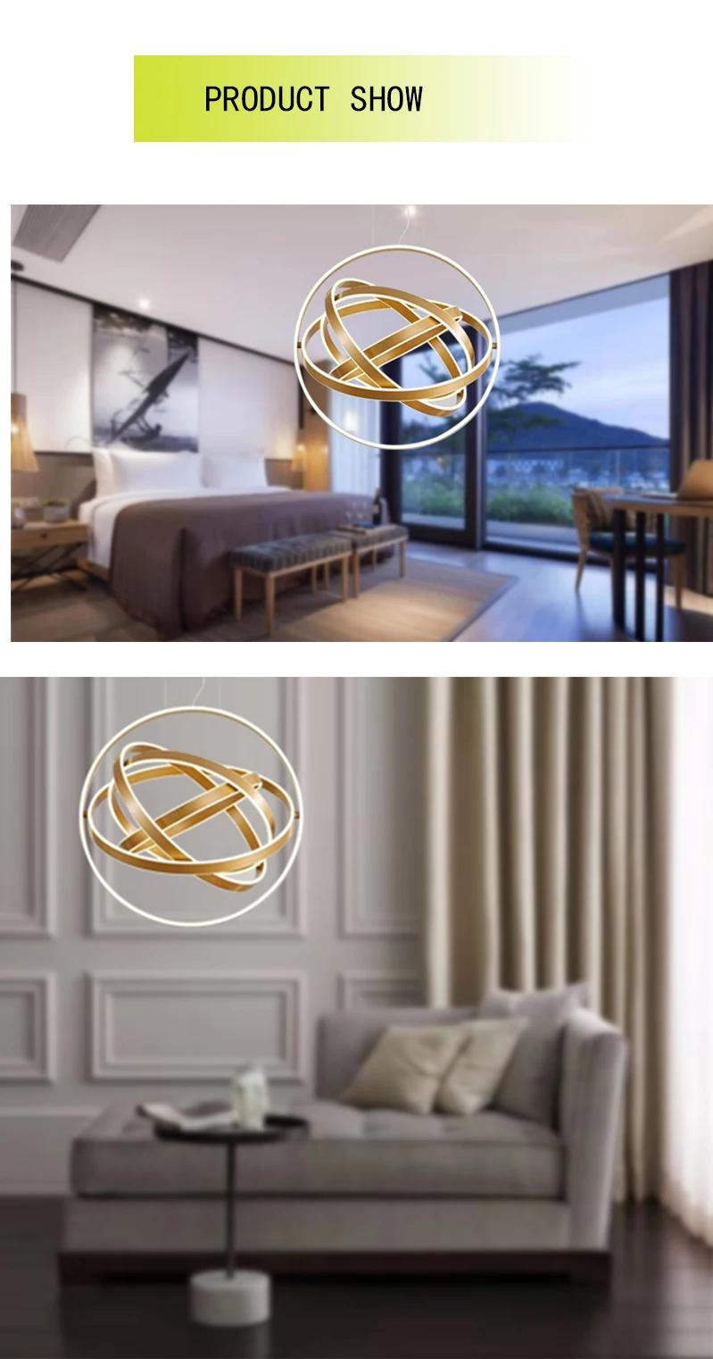 Latest Design Ball Shape Home Modern Pale Yellow Ceiling Led Chandelier